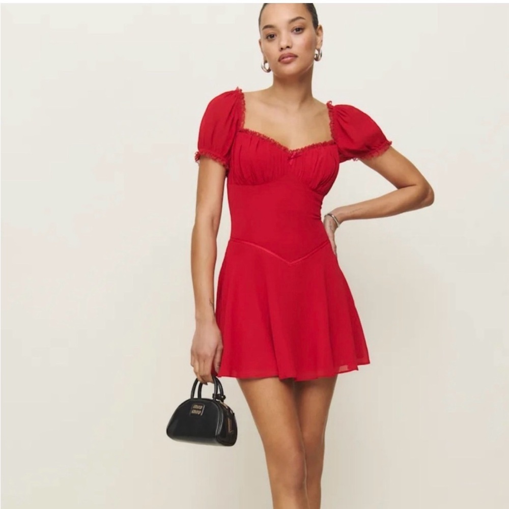 NWT Reformation Red Ondine Dress Size 10